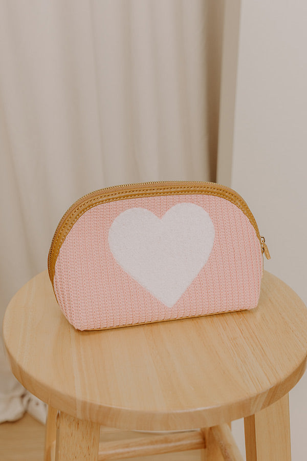 Shiraleah Heart Knit Cosmetic Pouch Image - 2