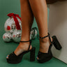 The Vixen Faux Suede Platform Heel in Black Image 1