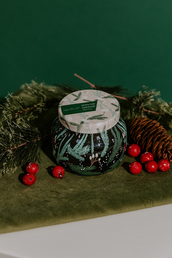 Capri Blue Holiday Pattern Play Petite Candle in Crystal Pine Image - 1