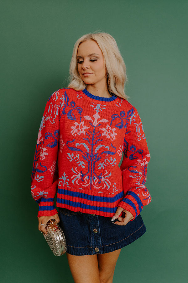 Wishful Weekend Floral Knit Sweater Image - 3