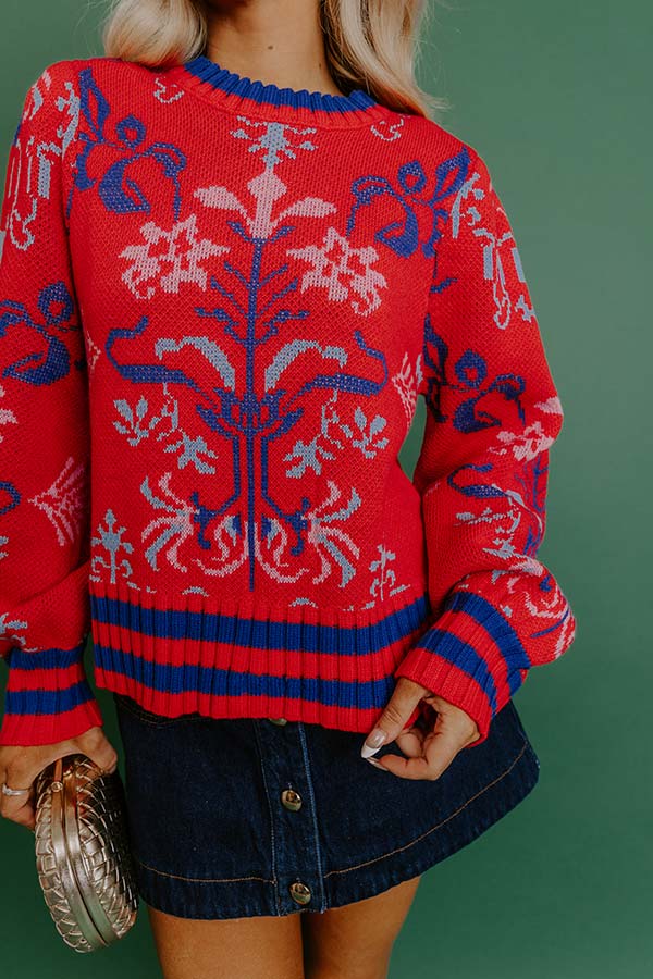 Wishful Weekend Floral Knit Sweater Image - 4