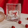 Slant Collections Handblown Icon Short Glass With Red Bows Image - 1