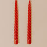 Twist and Shout Taper Candles Set in Red Image - 1