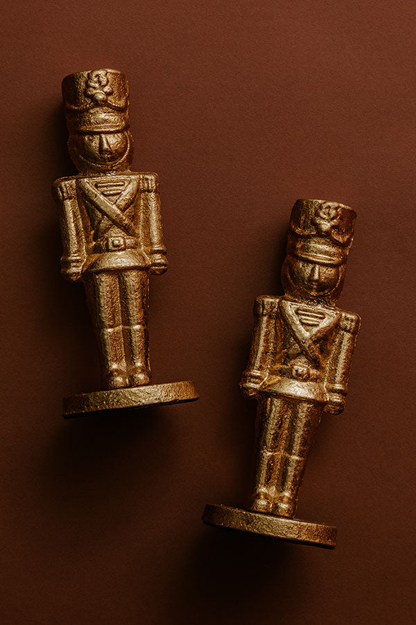 Nutcrackers March Gold 7 inch Candlestick Holder Image - 2