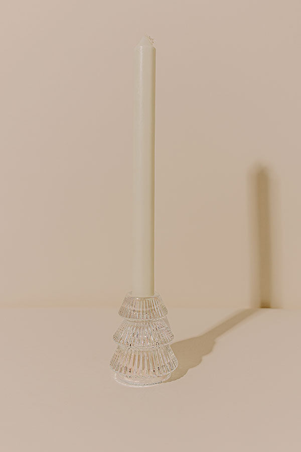 Oh Christmas Tree Glass Candle Holder in Clear Iridescent Image - 3