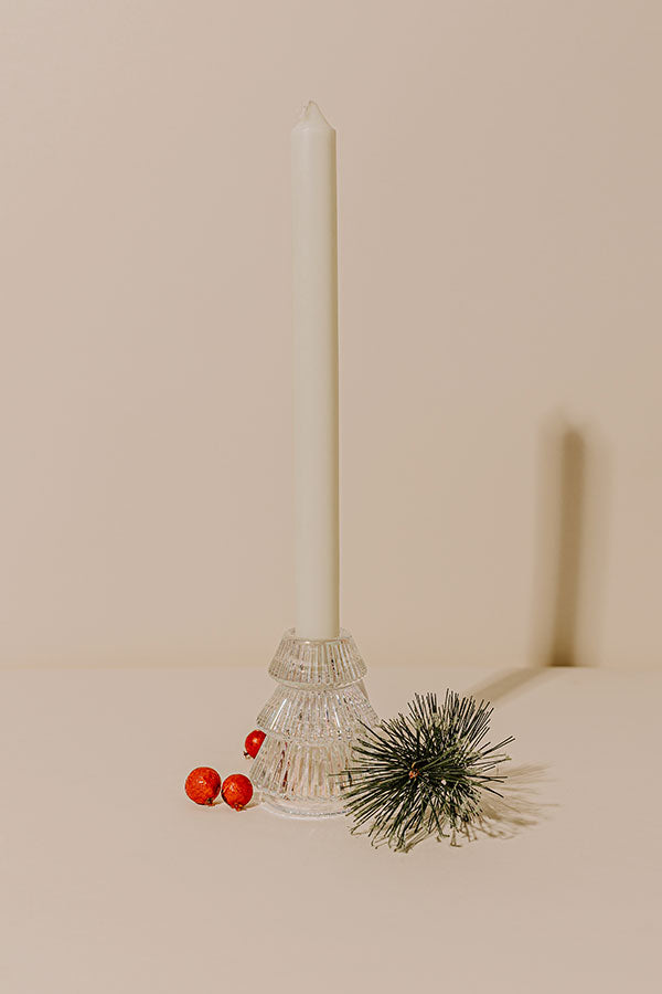 Oh Christmas Tree Glass Candle Holder in Clear Iridescent Image - 1