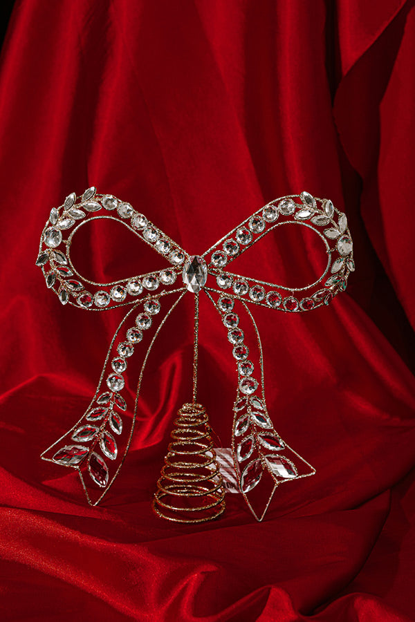 Wrapped In A Bow Jeweled Tree Topper Image - 1