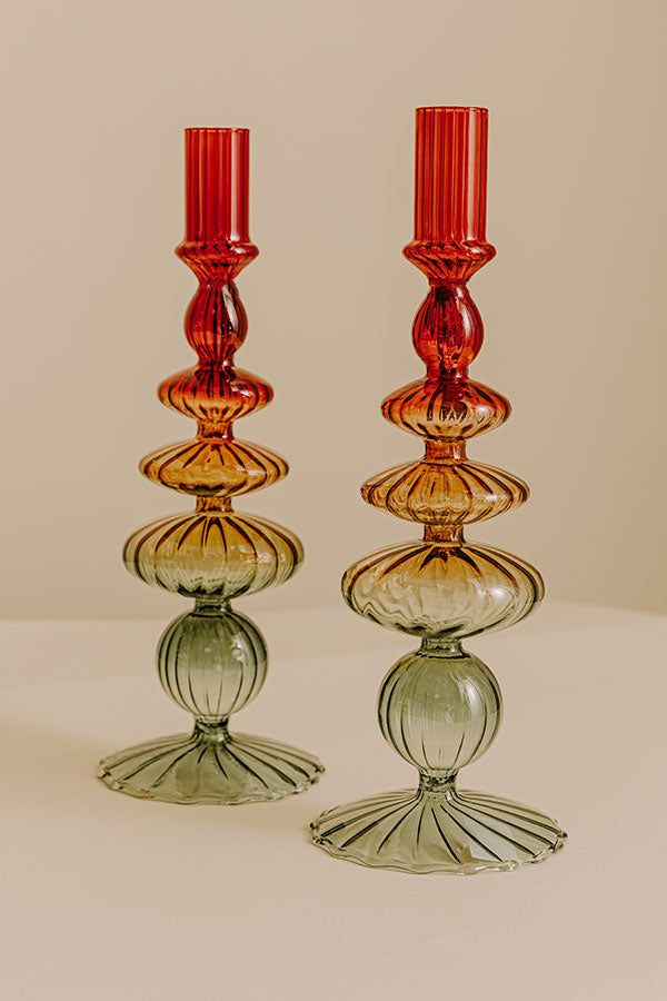 Make A Statement Handblown Glass Candle Holder Image - 1