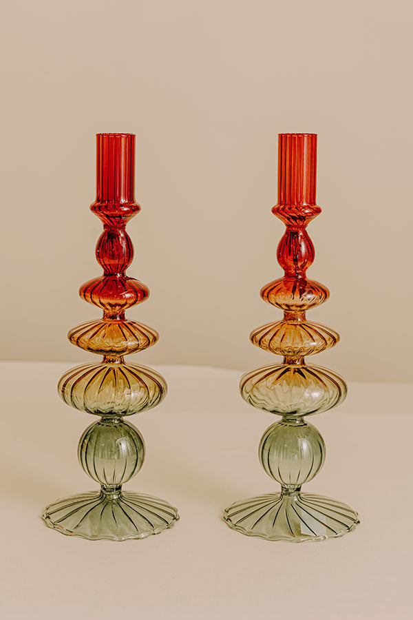 Make A Statement Handblown Glass Candle Holder Image - 2