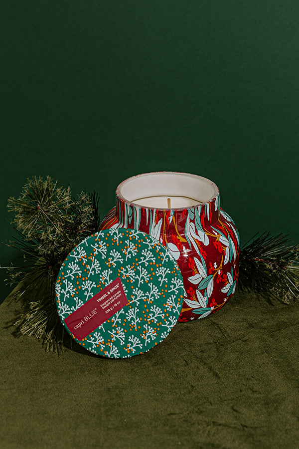 Capri Blue Holiday Pattern Play Signature Candle in Tinsel and Spice Image - 1