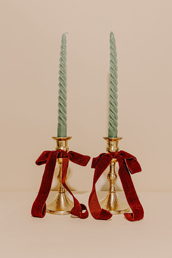 Twist and Shout Taper Candles Set in Sage Image - 1