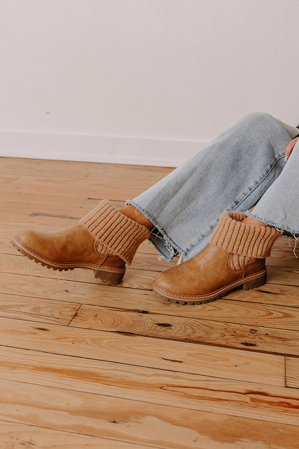 Quiver Faux Leather Bootie in Camel Image - 1