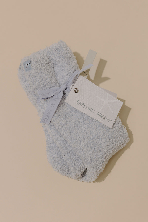 Barefoot Dreams CozyChic Heathered Crew Socks in Snow Drop Image - 1