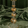Falling Snowflakes 10 inches Gold Etched Candlestick Holder Image - 1