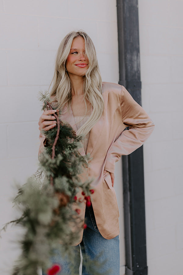 Cocktails First Satin Blazer Image - 3