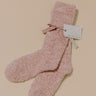 Barefoot Dreams CozyChic Heathered Crew Socks in Blush Image - 1