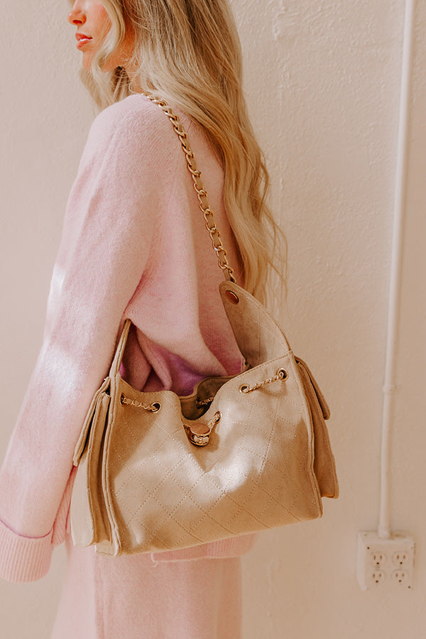 Willow Faux Suede Hobo Bag in Beige Image - 2