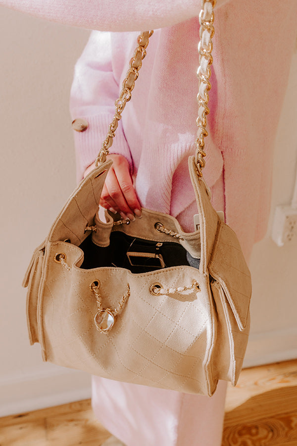 Willow Faux Suede Hobo Bag in Beige Image - 4