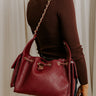Willow Faux Leather Hobo Bag in Wine Image 1