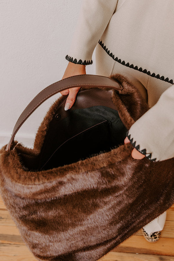 Chandler Plush Hobo Tote in Dark Chocolate Image - 2