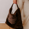 Chandler Plush Hobo Tote in Dark Chocolate Image - 1