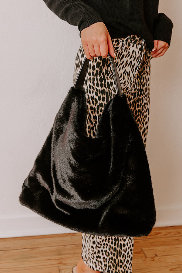 Chandler Plush Hobo Tote in Black Image - 2