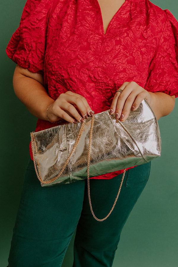 Franny Faux Leather Metallic Clutch Image - 1