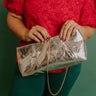 Franny Faux Leather Metallic Clutch Image - 1
