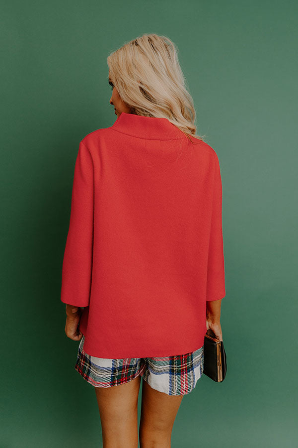 Simply Chic Sweater Top in Red Image - 4