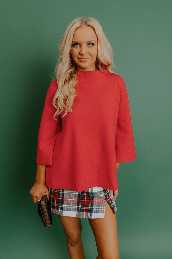 Simply Chic Sweater Top in Red Image - 2