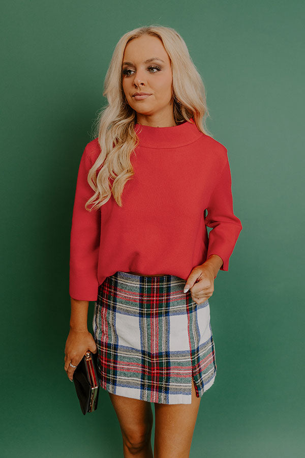 Simply Chic Sweater Top in Red Image - 1