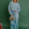 Cozy Embrace Oversized Knit Sweater in Sky Blue Image - 1