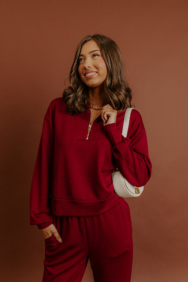 Cozy Jet Setting Quarter Zip Sweatshirt Image - 3