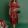 Plaid and Promises Satin Tiered Midi Dress Image - 1
