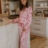 Christmas Night High Waist Satin Pajama Pants in Red Image - 1