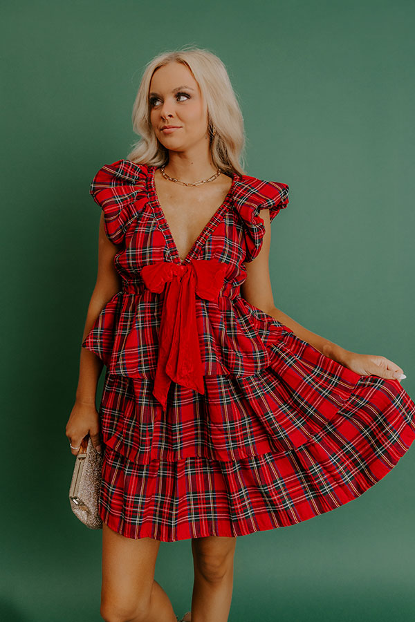 Pretty in Plaid Tiered Mini Dress Image - 1