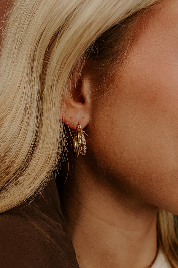 Bring The Sparkle Cubic Zirconia Hoop Earrings Image - 1