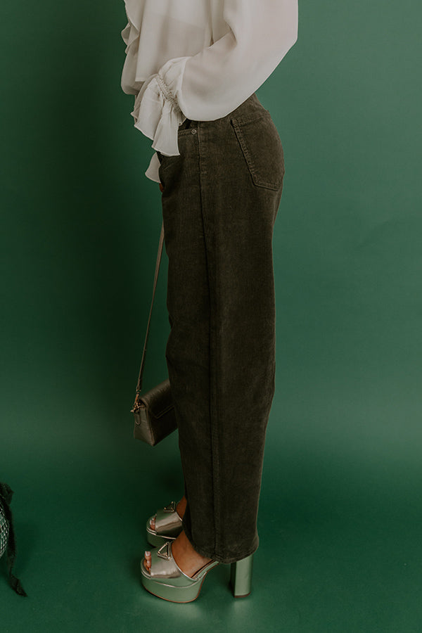 Just USA Brielle High Waist Corduroy Barrel Leg Pants Image - 2