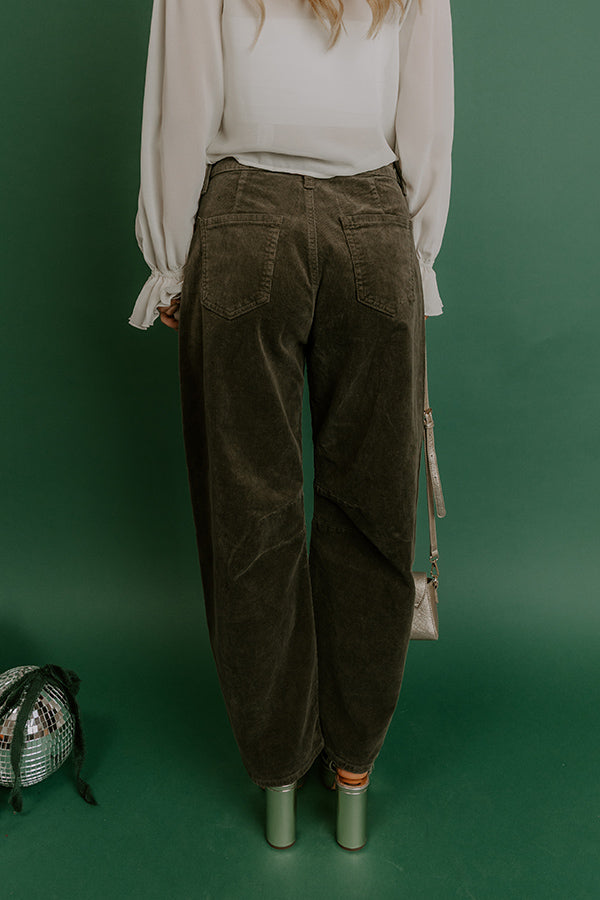 Just USA Brielle High Waist Corduroy Barrel Leg Pants Image - 1