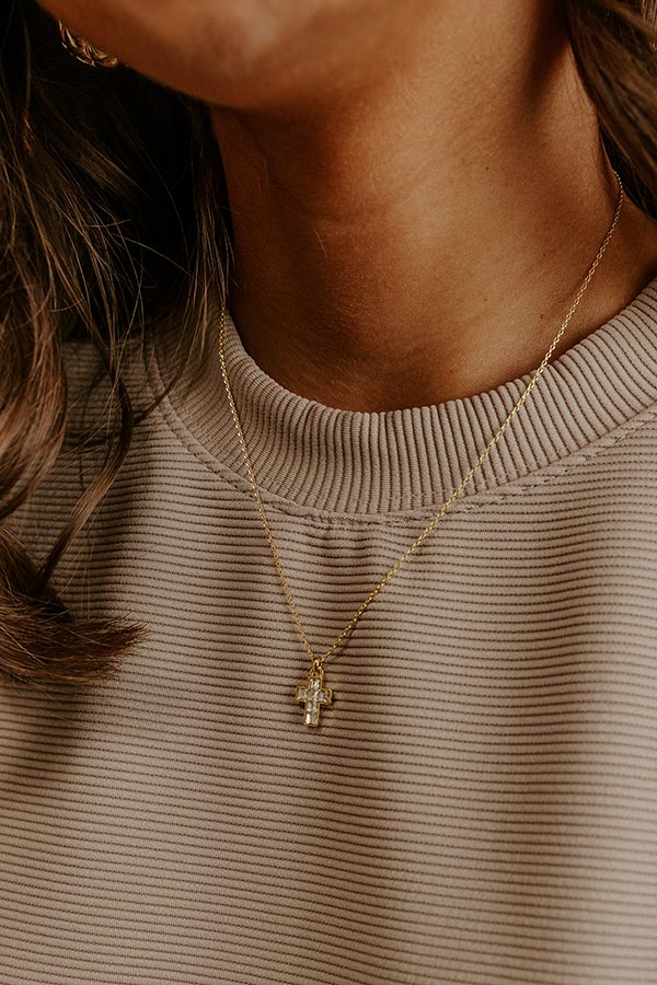 Unconditional Love Cubic Zirconia Necklace in Gold Image - 1