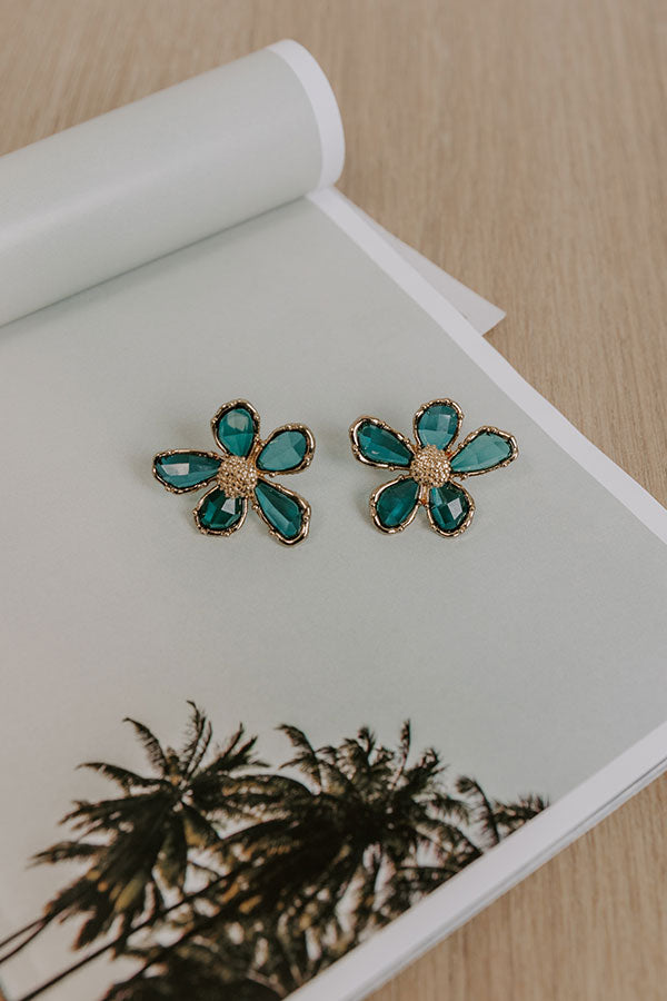 Sweet Blooms Earrings in Teal Image - 2