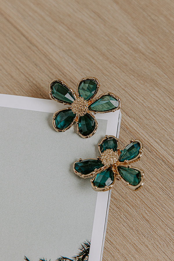 Sweet Blooms Earrings in Teal Image - 1