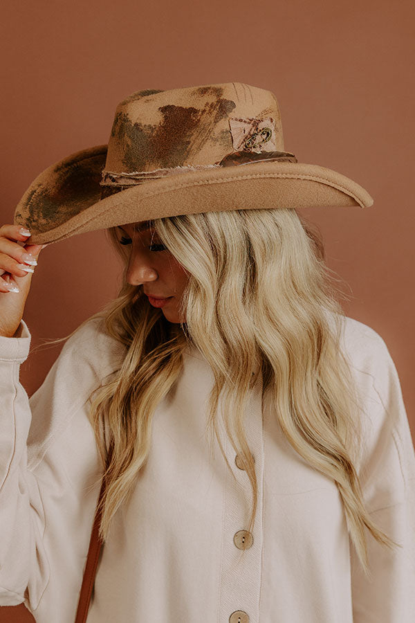 Tucson Sunset Distressed Felt Cowboy Hat Image - 2