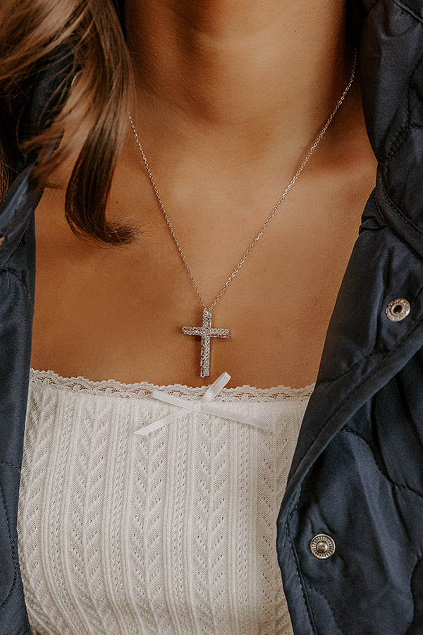 Faithfully Yours Cubic Zirconia Necklace in Silver Image - 1