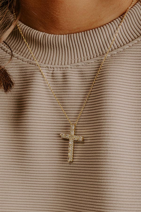 Faithfully Yours Cubic Zirconia Necklace in Gold Image - 1