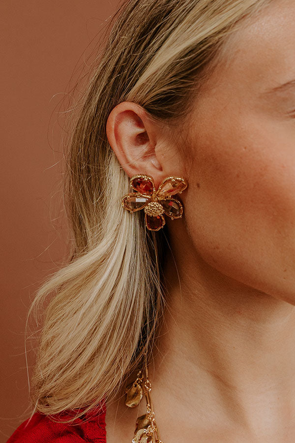 Sweet Blooms Earrings in Dusty Purple Image - 1