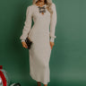 Darling Detail Knit Sweater Midi Dress in Oatmeal Image - 1