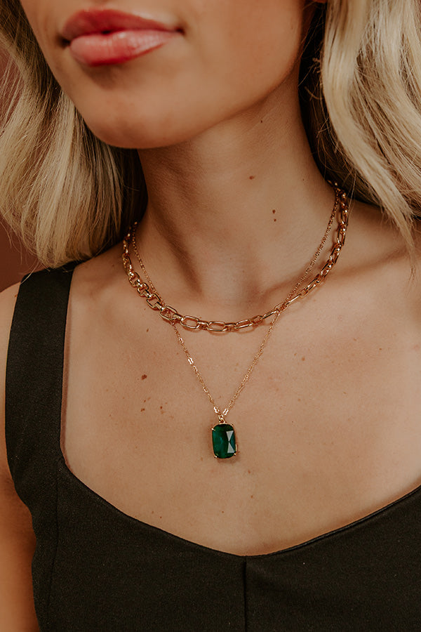 Modern Muse Layered Necklace in Emerald Image - 1