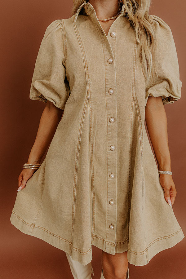 Chic Style Denim Mini Dress Image - 4