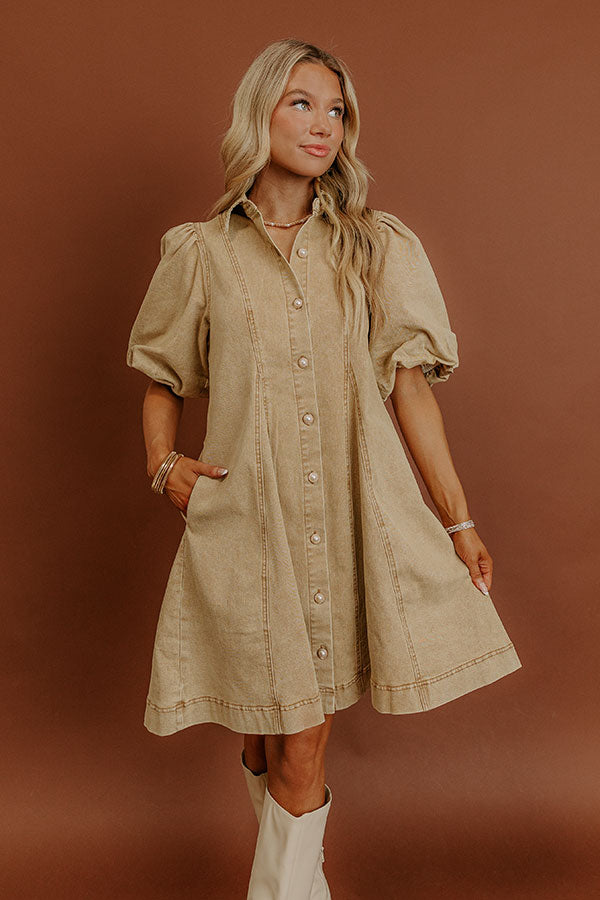 Chic Style Denim Mini Dress Image - 3